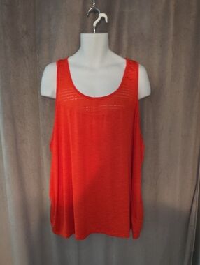 Athletic Works 3x Orange Women's Tank Top with Perforated Yoke